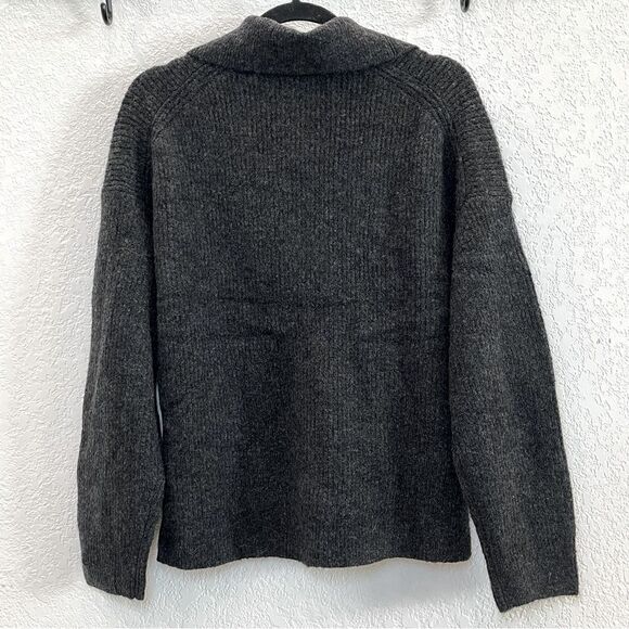 J. Crew Half Zip Stretch Merino Wool Sweater in Heather Charcoal NWT! size Large - Picture 3 of 13